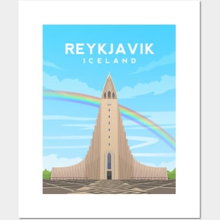 Reykjavik, Iceland - Hallgrimskirkja Cathedral Posters and Art